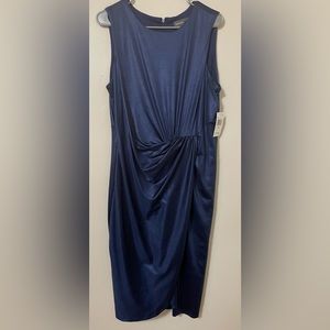 Donna Ricco New York Sleeveless Dress Navy Party Cocktail MIDI